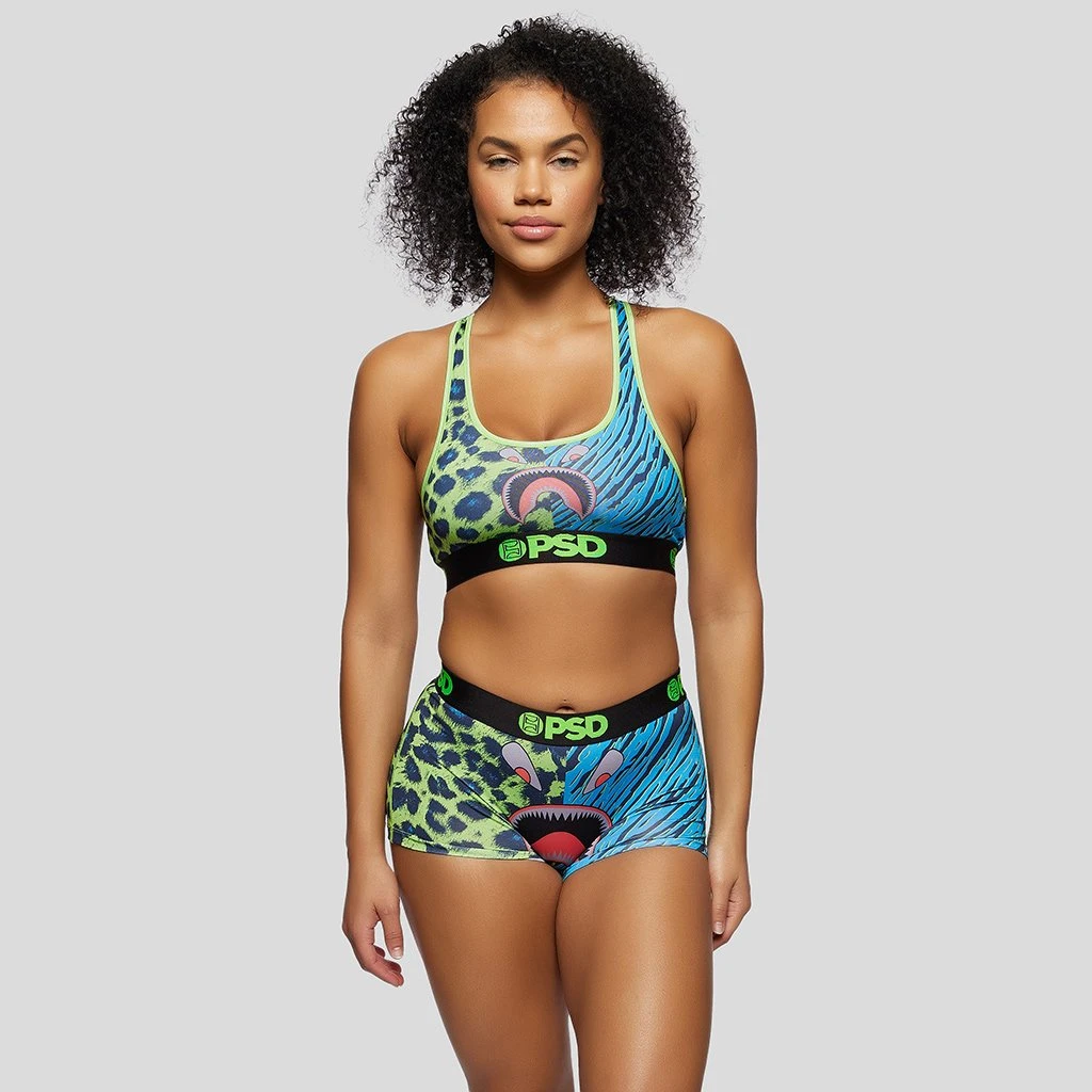 PSD Underwear Warface Neon Cats Blue Boy Short 1 PSD Underwear Warface Neon Cats Blue Boy Short