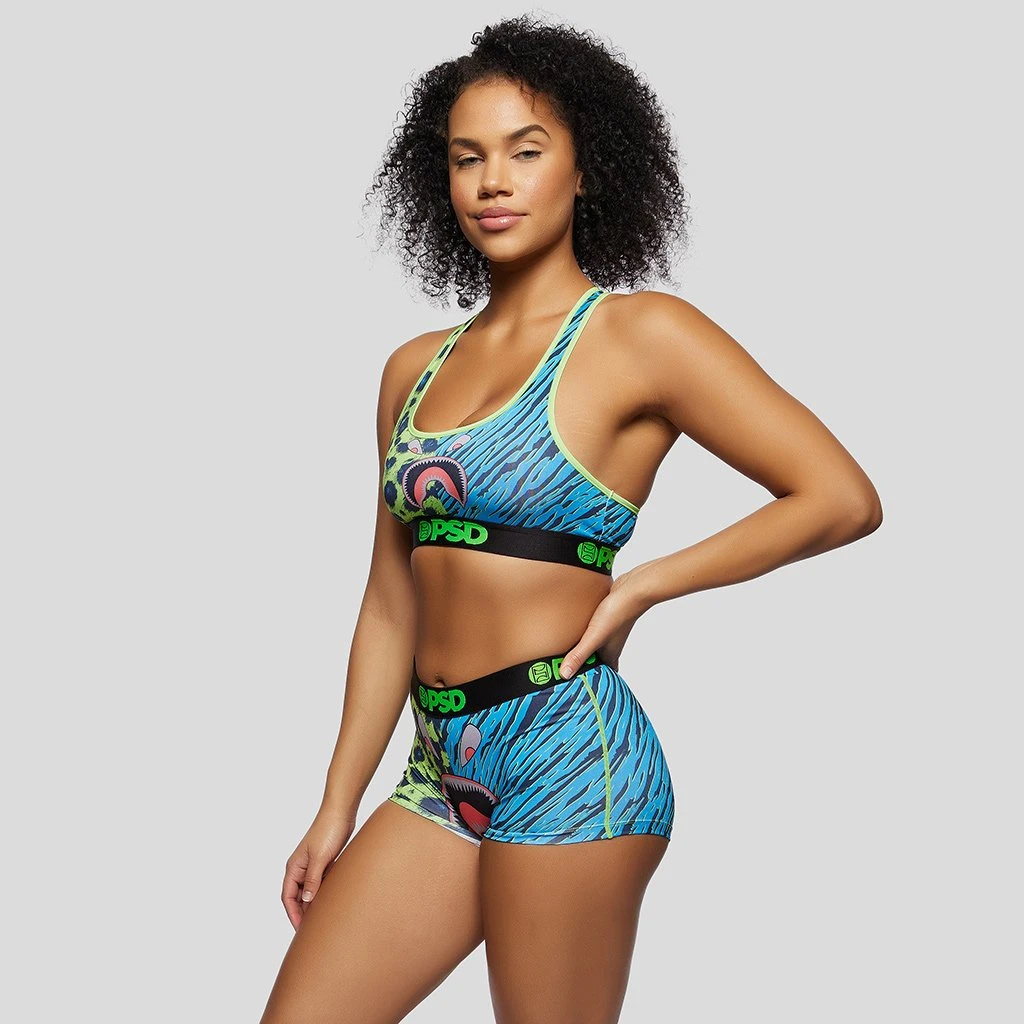 PSD Underwear Warface Neon Cats Blue Boy Short 2 PSD Underwear Warface Neon Cats Blue Boy Short