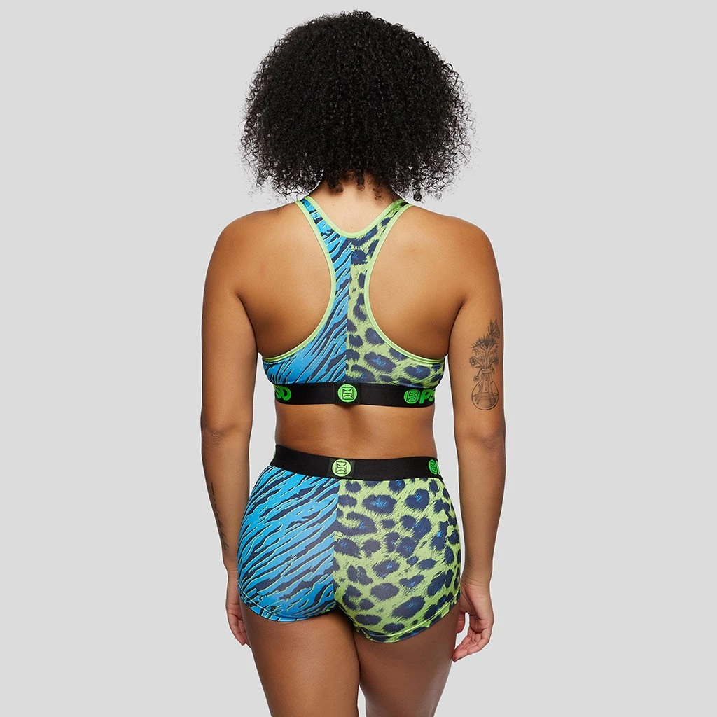 PSD Underwear Warface Neon Cats Blue Sports Bra 3 PSD Underwear Warface Neon Cats Blue Sports Bra