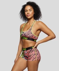 PSD Underwear Warface Neon Cats Red Sports Bra