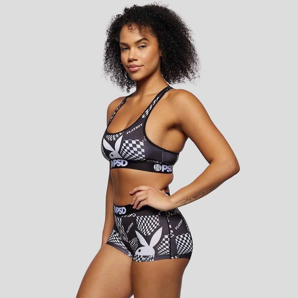 PSD Underwear Playboy - Warp Check Sports Bra 2 PSD Underwear Playboy - Warp Check Sports Bra