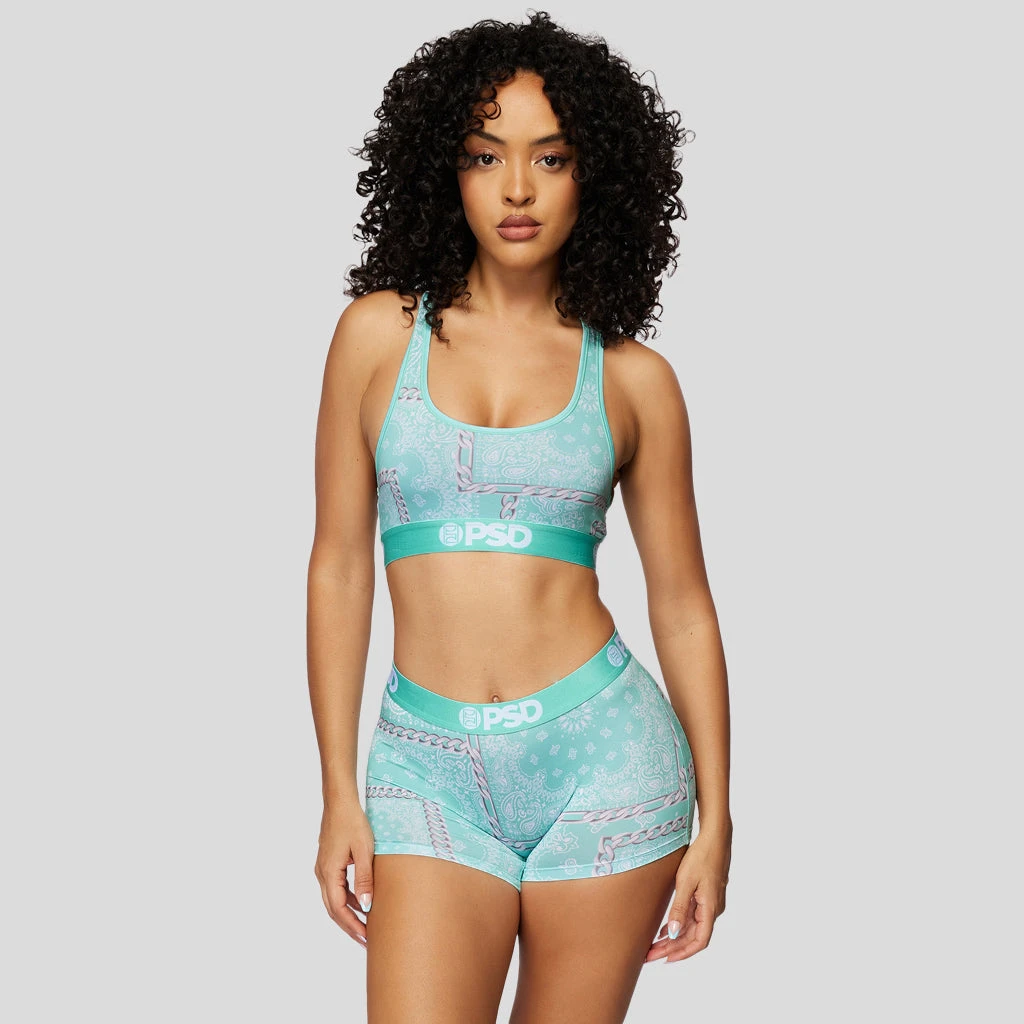 PSD Underwear Rich Bandana Teal Boy Short PSD Underwear Rich Bandana Teal Boy Short