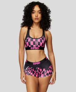 PSD Underwear Neon Pink Drip Check Boy Short