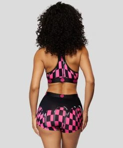 PSD Underwear Neon Pink Drip Check Sports Bra 5 PSD Underwear Neon Pink Drip Check Sports Bra