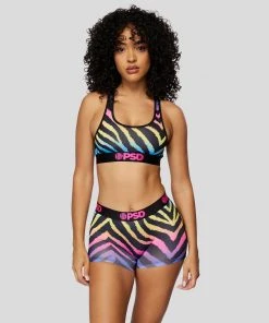 PSD Underwear Rainbow Zebra Sports Bra