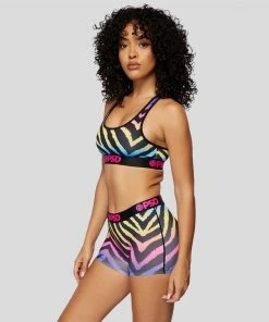 PSD Underwear Rainbow Zebra Sports Bra