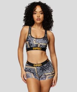 PSD Underwear Rich Bandana Black Sports Bra