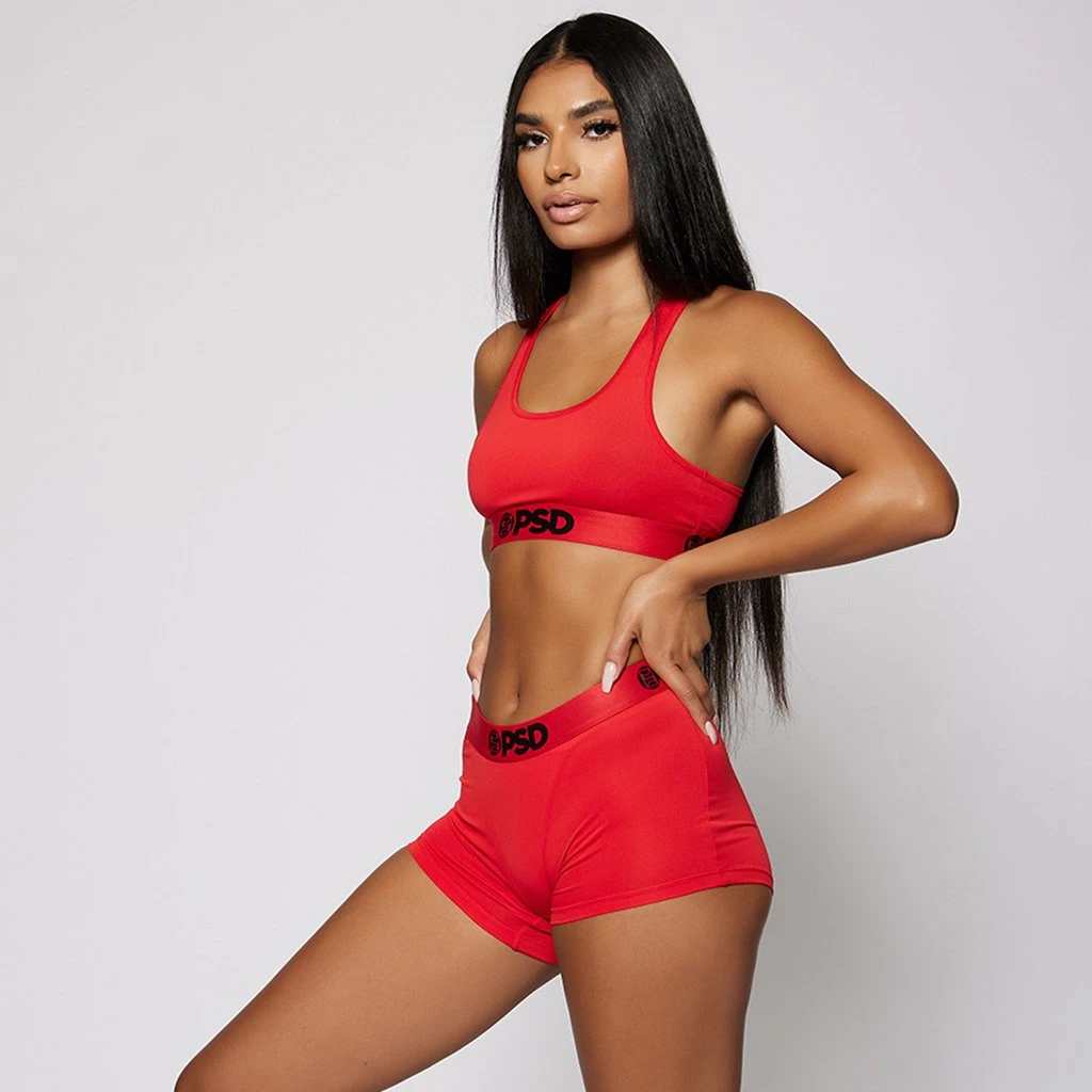 PSD Underwear Solids Boy Short - Red 1 PSD Underwear Solids Boy Short - Red