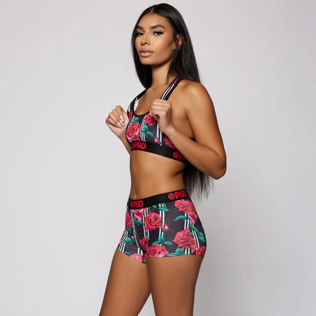 PSD Underwear Pin Stripe Roses Boy Short 3 PSD Underwear Pin Stripe Roses Boy Short