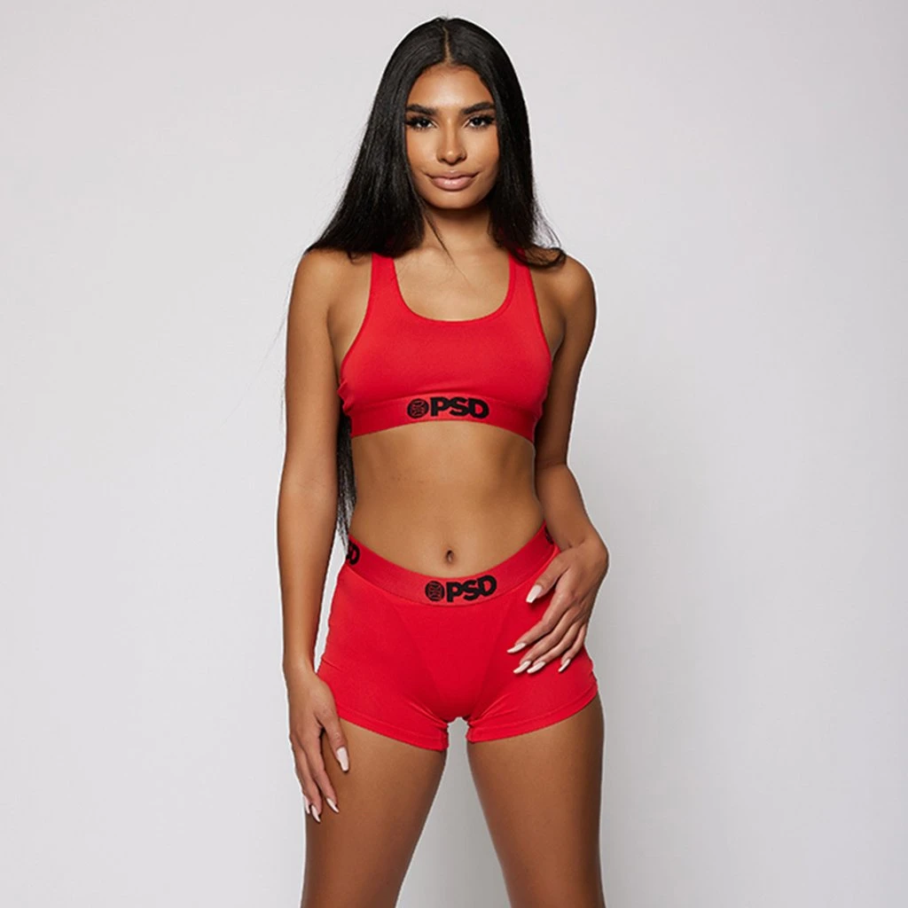 PSD Underwear Solids Sports Bra - Red 1 PSD Underwear Solids Sports Bra - Red