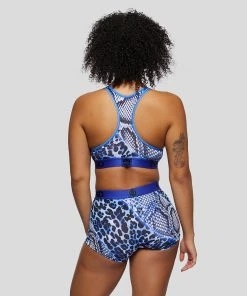 PSD Underwear Spliced Skins Blue Sports Bra