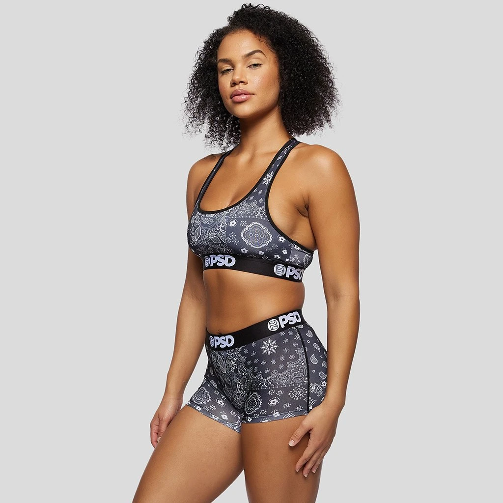 PSD Underwear Hype Black Bandana Sports Bra 2 PSD Underwear Hype Black Bandana Sports Bra