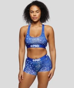 PSD Underwear Hype Blue Bandana Sports Bra
