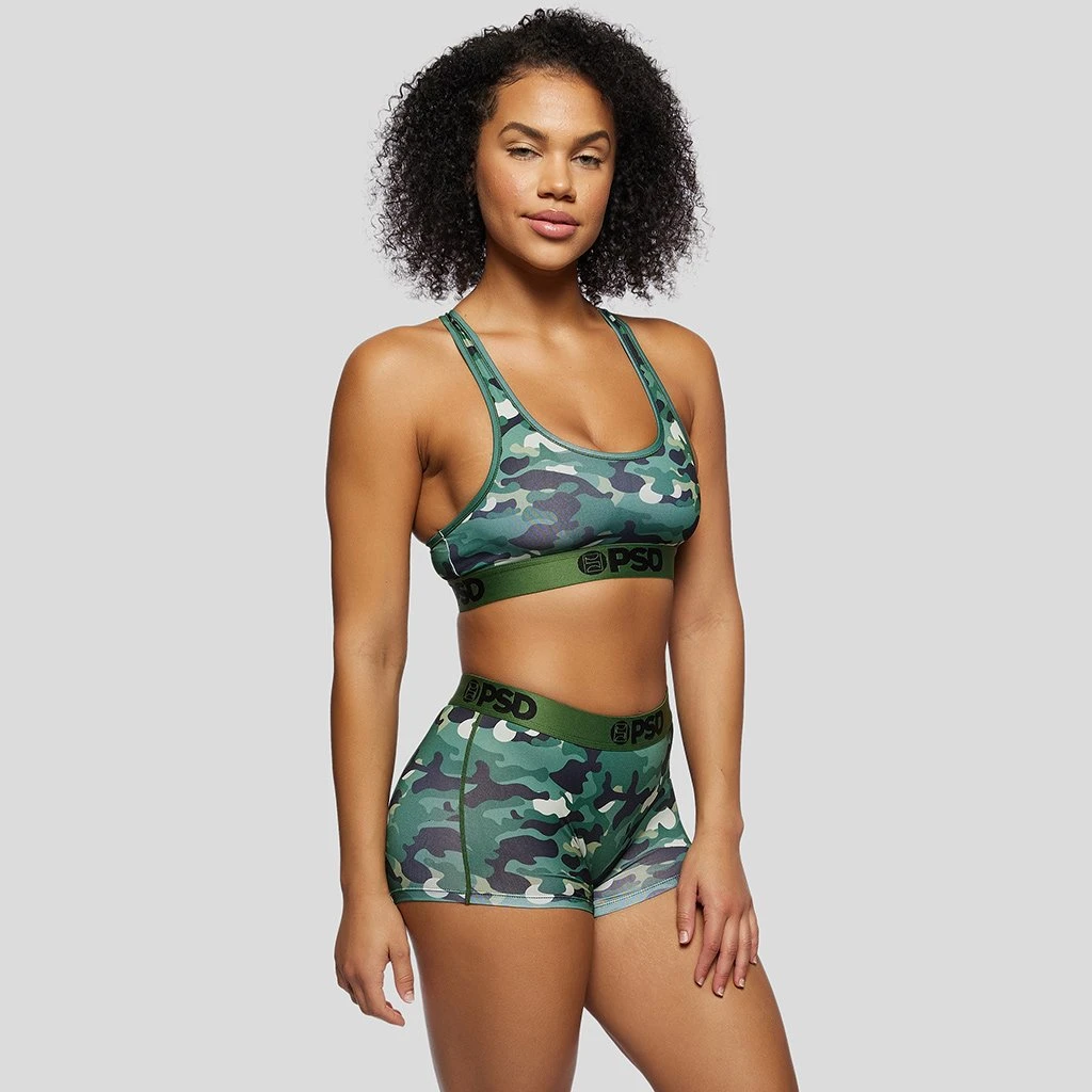 PSD Underwear Green Camo Sports Bra 1 PSD Underwear Green Camo Sports Bra
