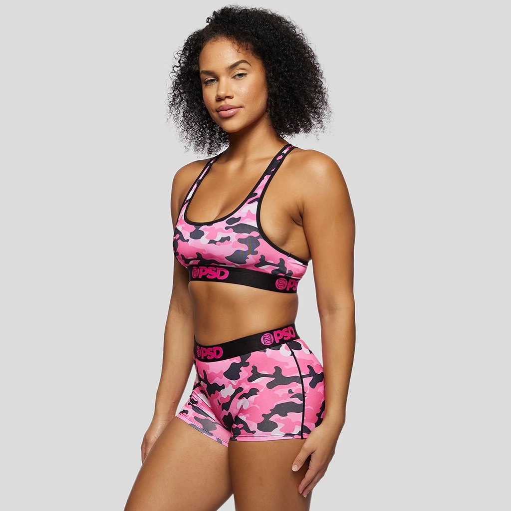 PSD Underwear Pink Camo Sports Bra PSD Underwear Pink Camo Sports Bra
