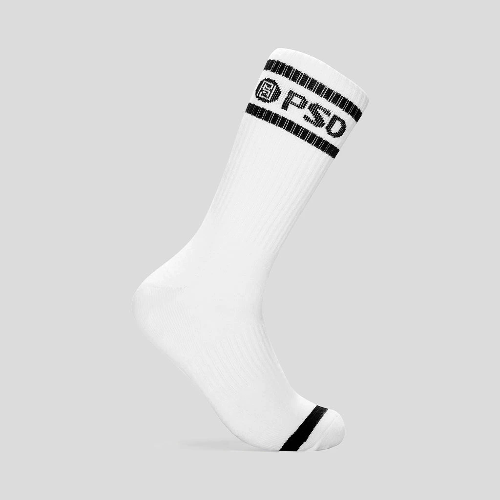 PSD Underwear Crew Socks 3-Pack White 1 PSD Underwear Crew Socks 3-Pack White